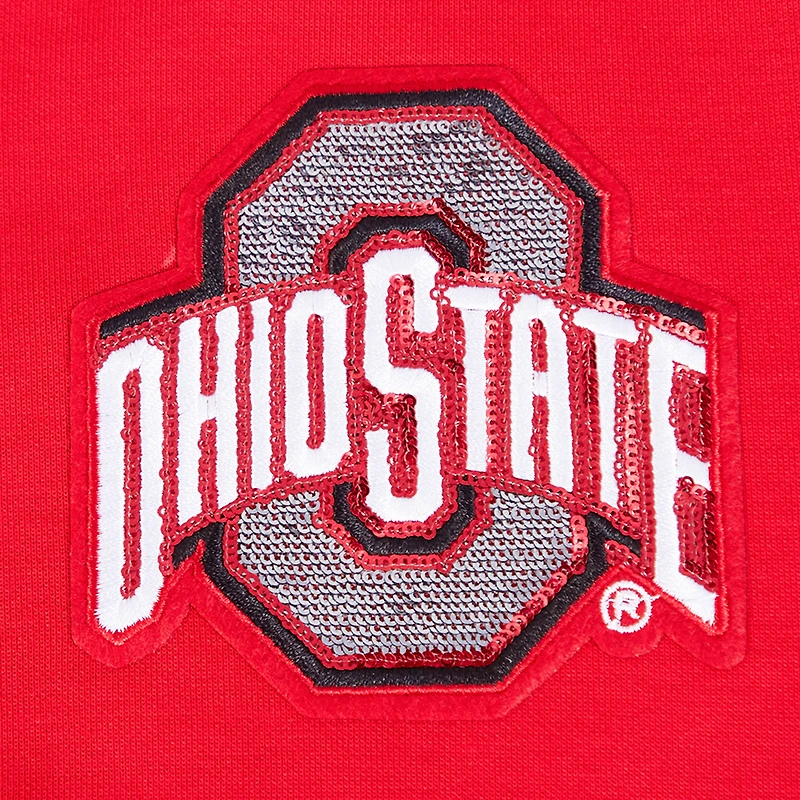 Women's Pro Standard Scarlet Ohio State Buckeyes Game Day Sequin Full-Zip Hooded Jacket