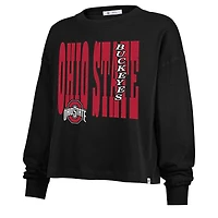 Women's '47  Black Ohio State Buckeyes Stacked Sydney Long Sleeve T-Shirt
