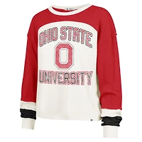 T-shirt à manches longues raglan double tête Ohio State Buckeyes '47 Cream pour femme