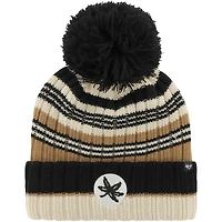 Bonnet en tricot à revers Barista '47 kaki pour femmes Ohio State Buckeyes avec pompon