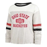 T-shirt à manches longues pour femme '47 Oatmeal Ohio State Buckeyes All Class Lena