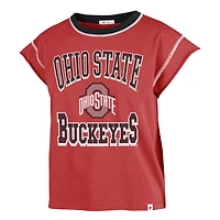 T-shirt pour femme '47 Scarlet Ohio State Buckeyes Sound Up Maya Cutoff