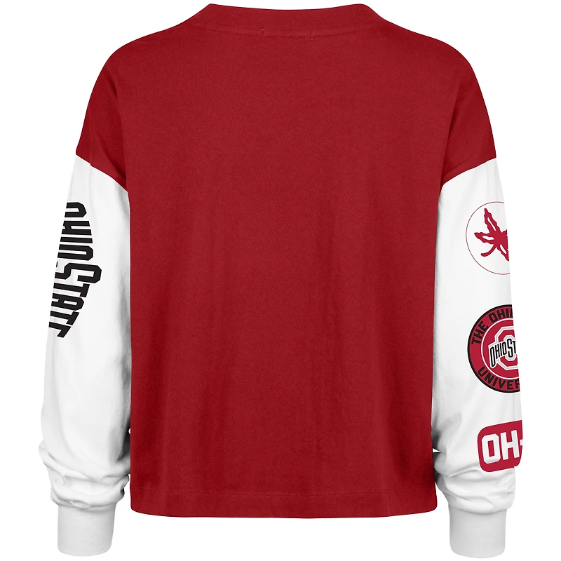T-shirt à manches longues Scarlet '47 pour femme des Buckeyes de l'Ohio State Sydney