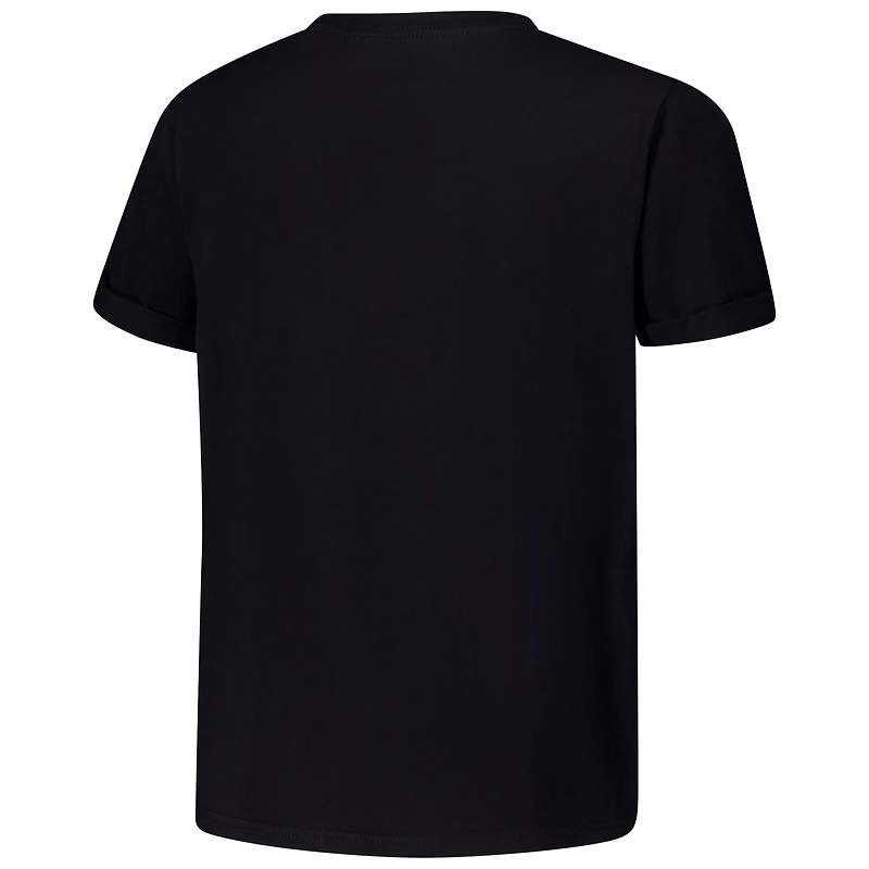 T-shirt noir pour femme avec inscription en perles cousues à la main Ohio State Buckeyes