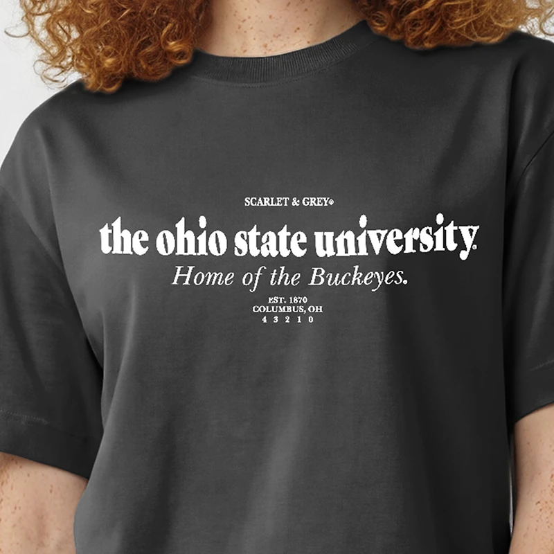 Women's Champion Scarlet Ohio State Buckeyes Home Wordmark T-Shirt