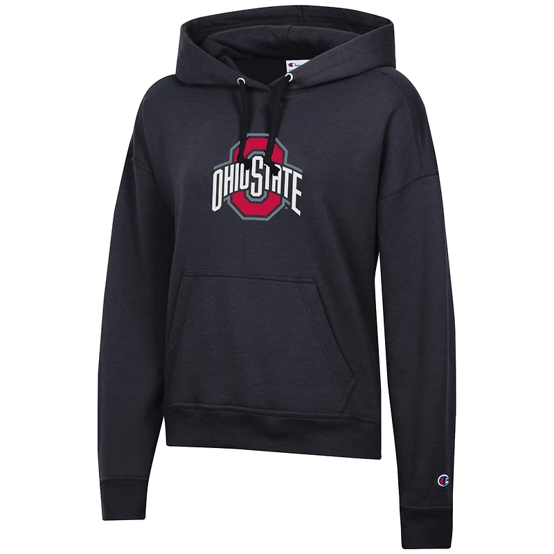 Women's Champion Scarlet Ohio State Buckeyes Powerblend Fleece Pullover Hoodie