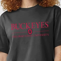 Women's Champion  Black Ohio State Buckeyes Waist Length Wordmark T-Shirt