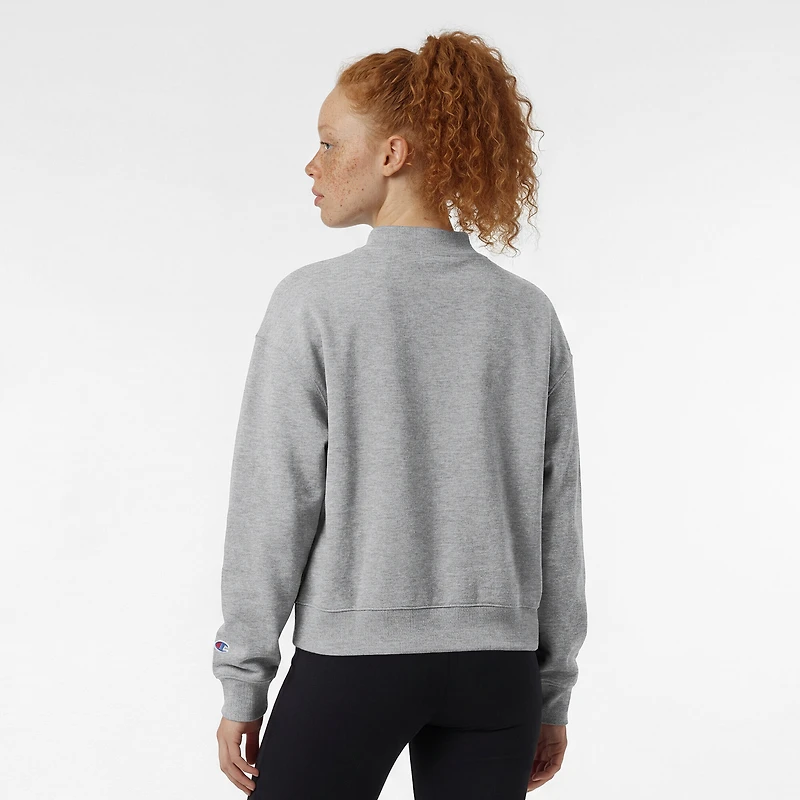 Women's Champion Gray Ohio State Buckeyes Triumph Mock Neck Sweatshirt