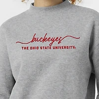 Sweat-shirt à col montant Champion gris pour femmes, modèle Triumph des Ohio State Buckeyes