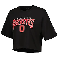 T-shirt court pour femme Champion Heather Charcoal Ohio State Buckeyes Boyfriend