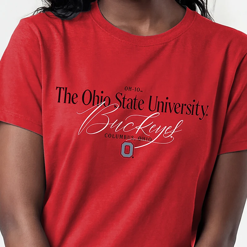Women's Champion Scarlet Ohio State Buckeyes Lifestyle T-Shirt