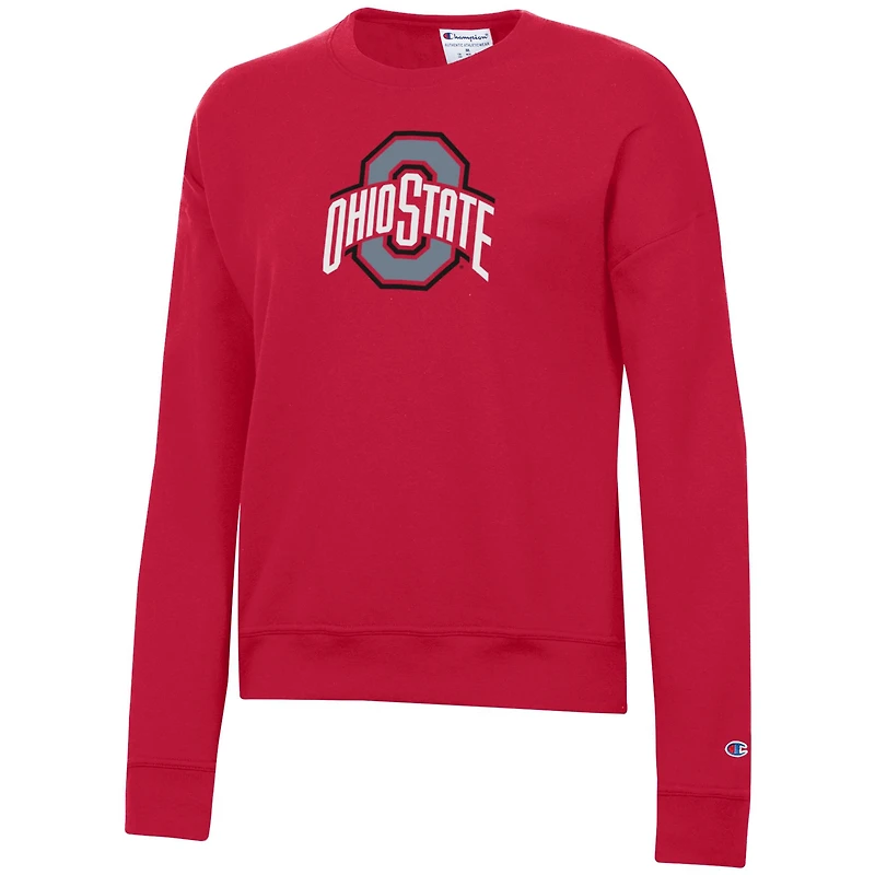 Women's Champion Scarlet Ohio State Buckeyes Powerblend Sweatshirt