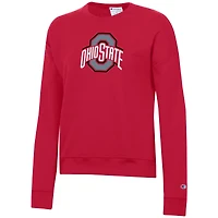Women's Champion Scarlet Ohio State Buckeyes Powerblend Sweatshirt