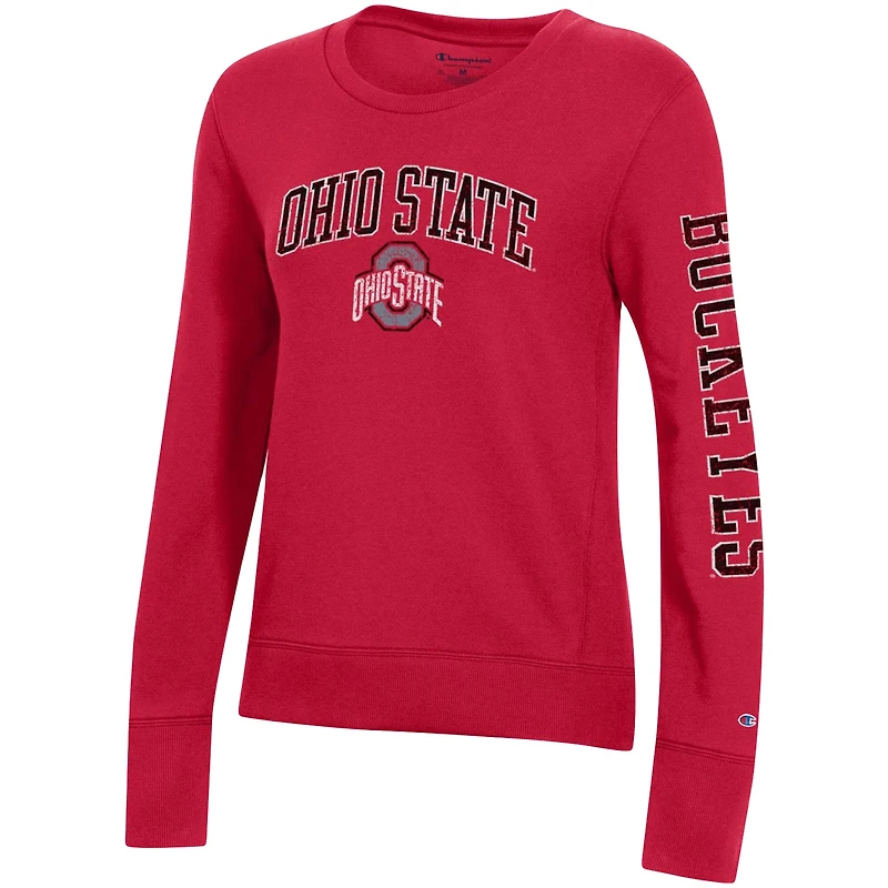 Women's Champion Scarlet Ohio State Buckeyes University 2.0 Fleece Sweatshirt
