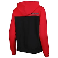 Women's Colosseum Black/Scarlet Ohio State Buckeyes Aidan Lightweight Half-Zip Hoodie