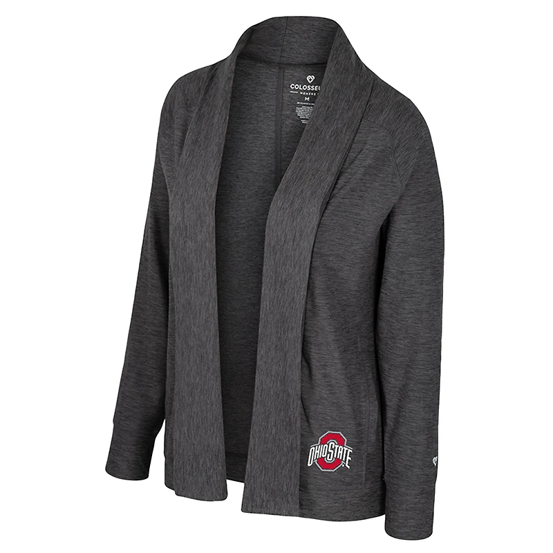Women's Colosseum Charcoal Ohio State Buckeyes Dash Cardigan