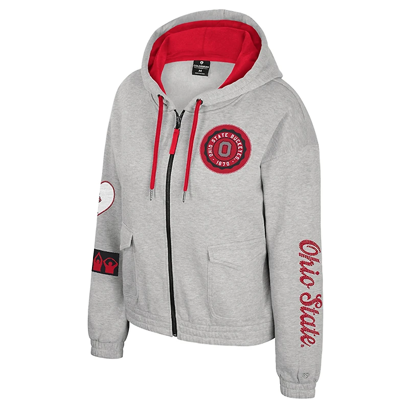 Veste à capuche zippée Alfie pour femme, gris Colosseum