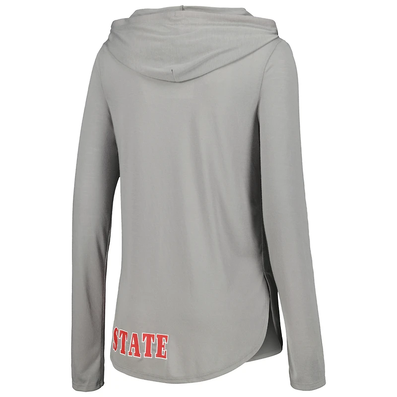 Colosseum Heather Charcoal Ohio State Buckeyes My Lover T-shirt à capuche léger manches longues pour femme