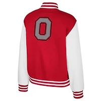 Veste polaire à boutons-pression pour femme Colosseum Scarlet Ohio State Buckeyes French Baguette