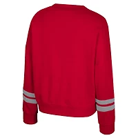 Sweat-shirt en molleton à col rond Splashy pour femme Colosseum Scarlet Ohio State Buckeyes