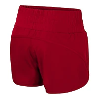 Women's Colosseum Scarlet Ohio State Buckeyes Stop By Smocked High Waist Shorts