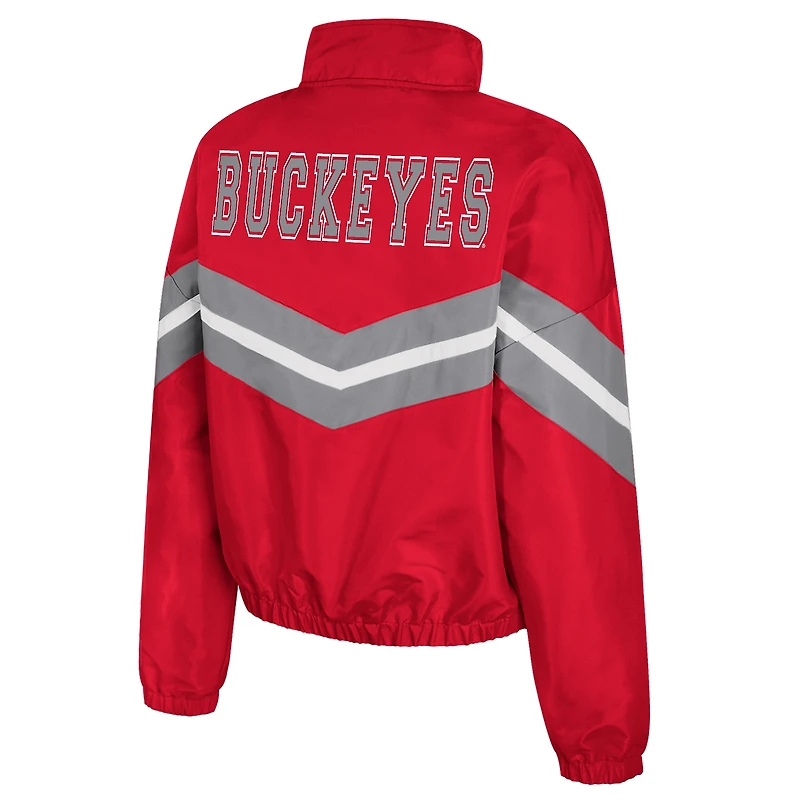 Coupe-vent à fermeture éclair intégrale Thin Ice pour femme Colosseum Scarlet Ohio State Buckeyes
