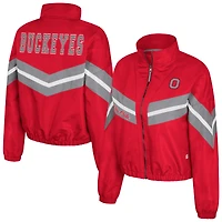 Coupe-vent à fermeture éclair intégrale Thin Ice pour femme Colosseum Scarlet Ohio State Buckeyes