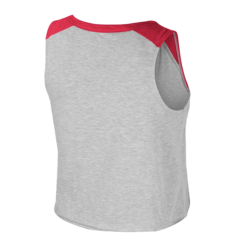 Women's Colosseum x Wrangler Heather Gray Ohio State Buckeyes Vintage Muscle Cropped T-Shirt
