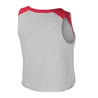 Women's Colosseum x Wrangler Heather Gray Ohio State Buckeyes Vintage Muscle Cropped T-Shirt