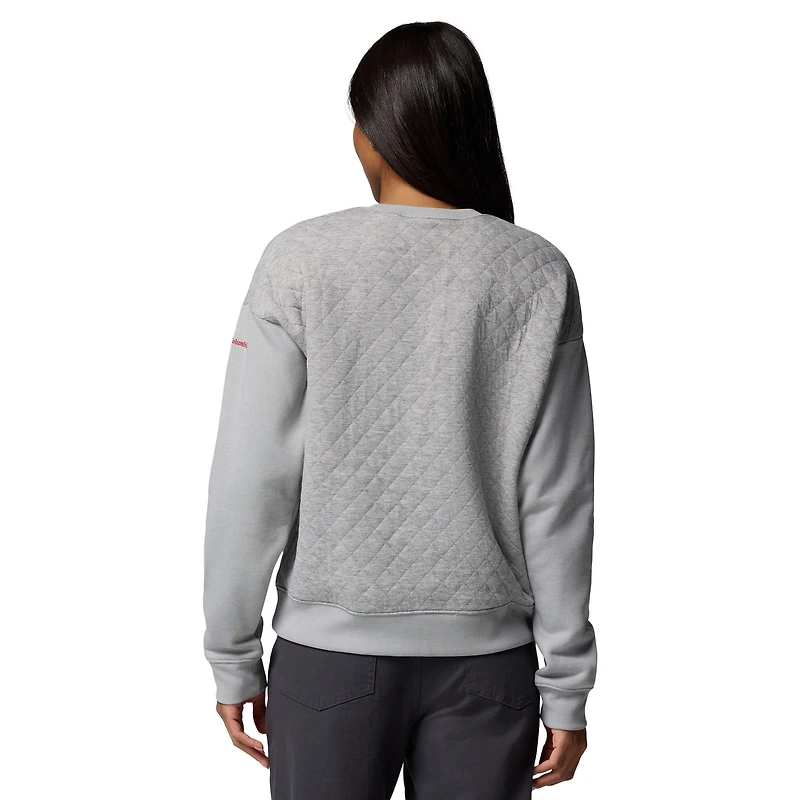 Women's Columbia Heather Gray Ohio State Buckeyes Collegiate Hart Mountain™ Quilted Sweatshirt