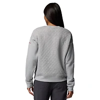 Women's Columbia Heather Gray Ohio State Buckeyes Collegiate Hart Mountain™ Quilted Sweatshirt