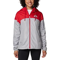 Women's Columbia Scarlet/Gray Ohio State Buckeyes Flash Forward Full-Zip Hoodie Windbreaker Jacket