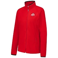 Veste polaire zippée Columbia Scarlet Ohio State Buckeyes Give & Go II pour femme
