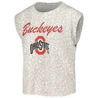 Ensemble de nuit haut et short sport crème Ohio State Buckeyes Montana pour femme