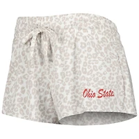 Ensemble de nuit haut et short sport crème Ohio State Buckeyes Montana pour femme