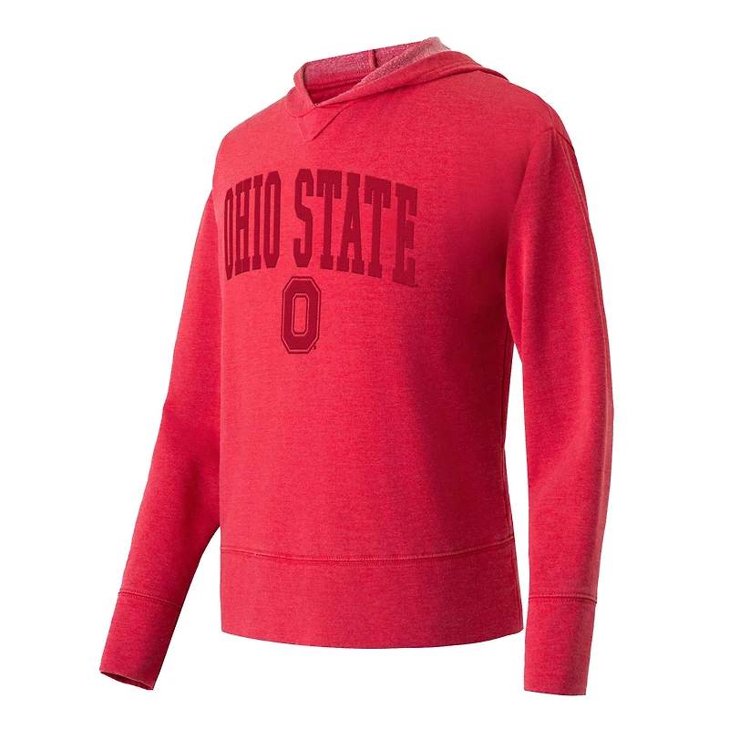 Concepts Sport Scarlet Ohio State Buckeyes Volley T-shirt à capuche manches longues pour femme