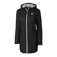 Women's Cutter & Buck Black Ohio State Buckeyes Rainier Primaloft Eco Hooded Long Coat
