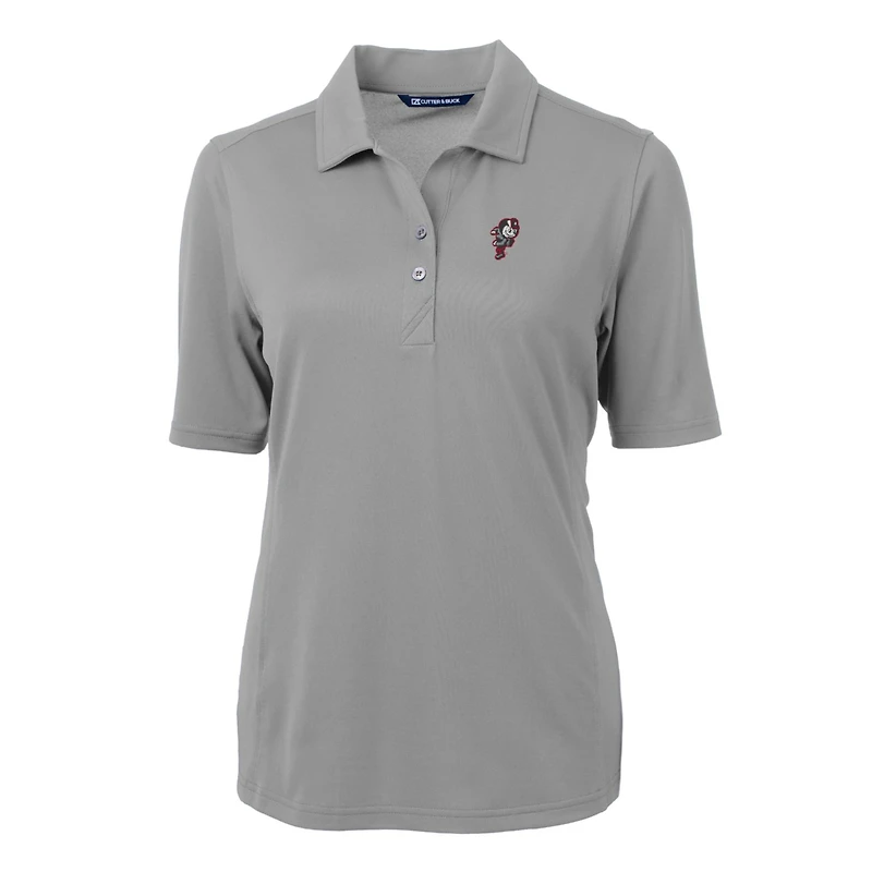 Women's Cutter & Buck Gray Ohio State Buckeyes Team Virtue Eco Pique Recycled Polo