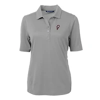 Women's Cutter & Buck Gray Ohio State Buckeyes Team Virtue Eco Pique Recycled Polo