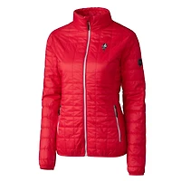 Women's Cutter & Buck Scarlet Ohio State Buckeyes Vault Rainier PrimaLoft Eco Insulated Full-Zip Puffer Jacket