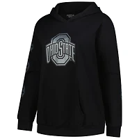 Women's Fanatics Black Ohio State Buckeyes Plus Sleeve Hit Pullover Hoodie
