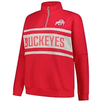 Women's Fanatics Scarlet/Gray Ohio State Buckeyes Plus Quarter-Zip Pullover