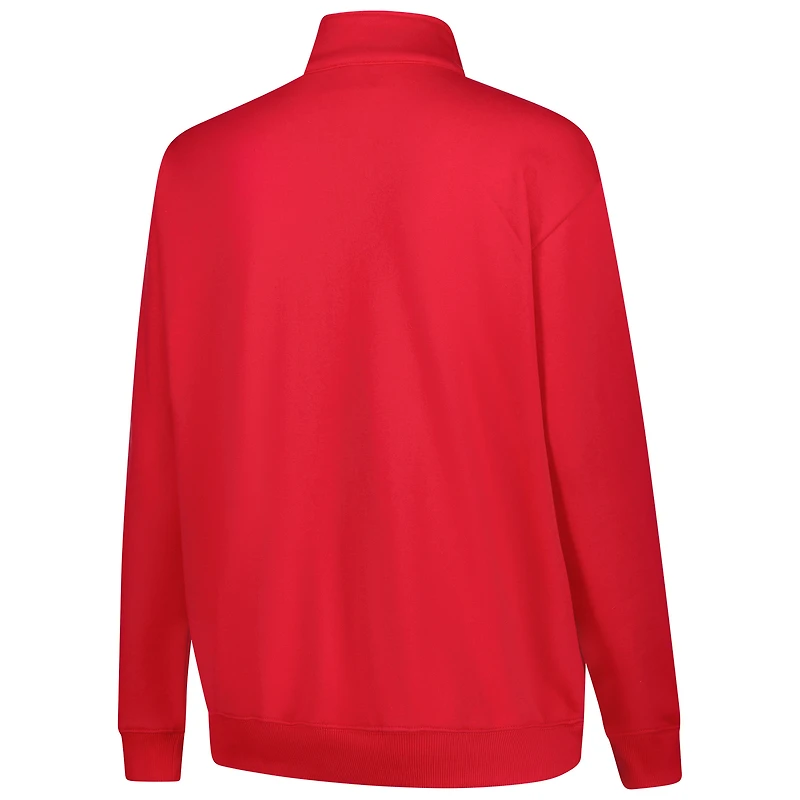 Pull zippé taille plus Fanatics Scarlet/Gray Ohio State Buckeyes pour femme