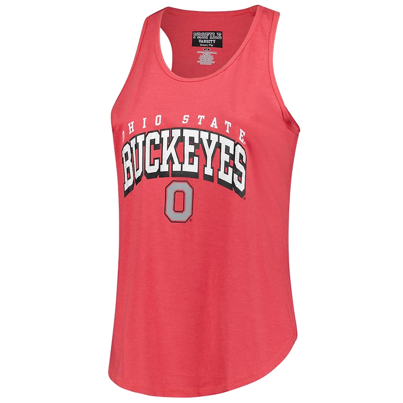 Women's Fanatics Scarlet Ohio State Buckeyes Plus Arch Tank Top