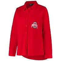 Veste boutonnée grande taille Fanatics Scarlet Ohio State Buckeyes pour femmes