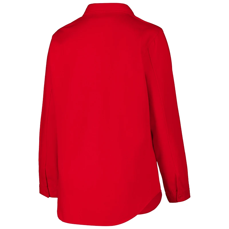 Veste boutonnée grande taille Fanatics Scarlet Ohio State Buckeyes pour femmes