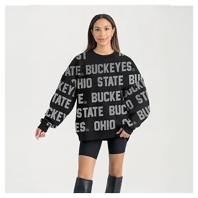 Women's Gameday Couture  Black Ohio State Buckeyes Hype Era Sweatshirt