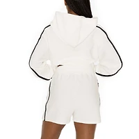 Ensemble sweat à capuche et short Gameday Couture Cream Ohio State Buckeyes Down, Set, Go pour femme