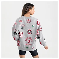 Women's Gameday Couture Gray Ohio State Buckeyes Always on Repeat Fleece Sweatshirt