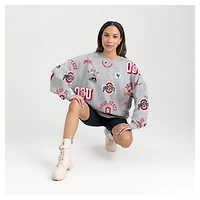 Women's Gameday Couture Gray Ohio State Buckeyes Always on Repeat Fleece Sweatshirt
